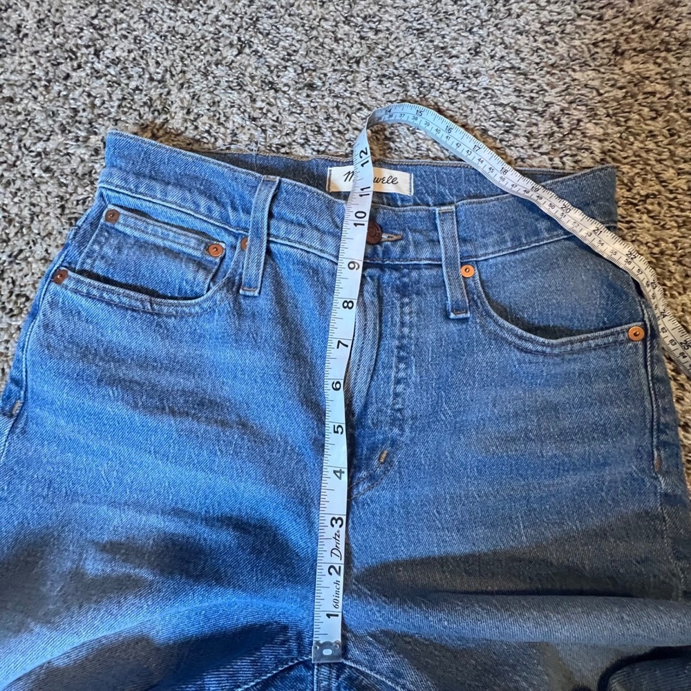 Madewell The Perfect Vintage Jean Distressed Frayed Hem Medium Wash Size 26P - Picture 5 of 8